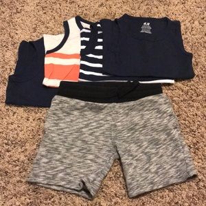 H&M toddler basic tanks and shorts bundle.